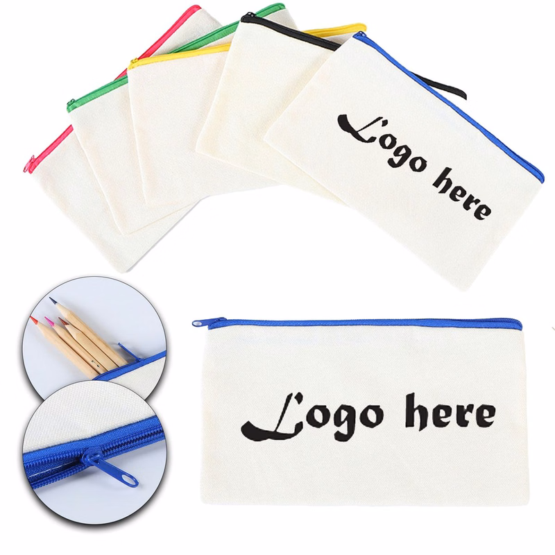 Portable Canvas Cosmetic Bag Multipurpose Storage Pouch