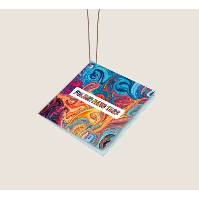 Folded Hang Tags - 4" x 2" (Folds to 2" x 2") 1