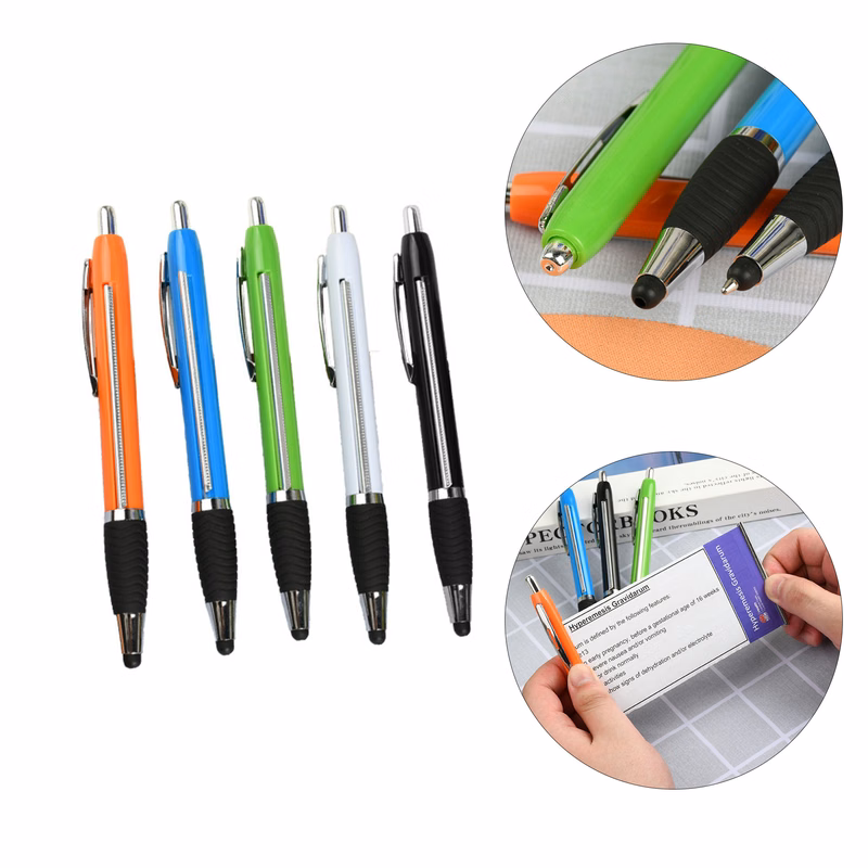 Retractable Banner Pen With Touchscreen Stylus Tip