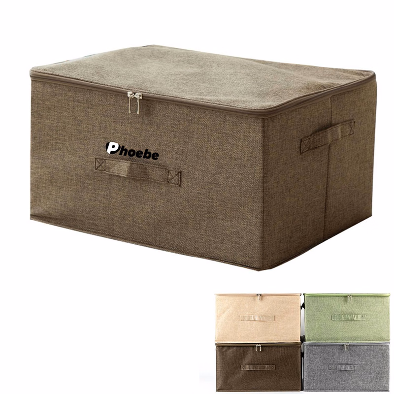 Cotton And Linen Storage Box Zipper Storage Box