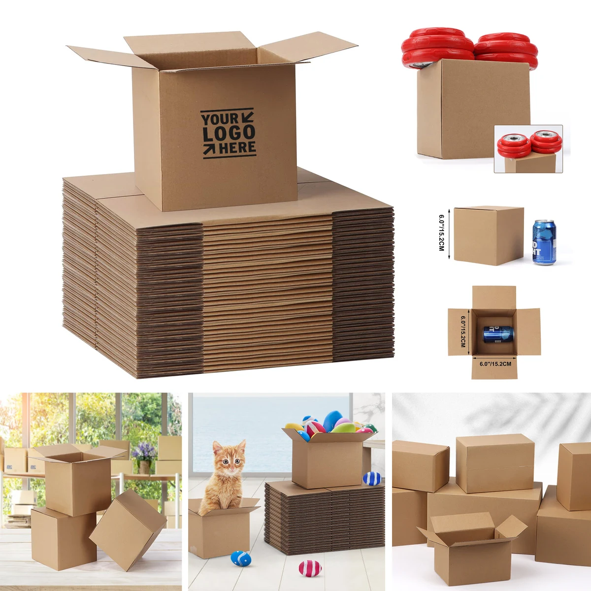 Sturdy 6x6x6 Inches Small Business Corrugated Cardboard Mailing Shipping Packaging Box 1