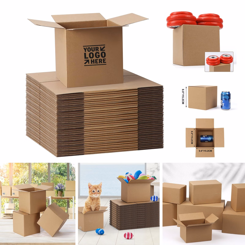 Sturdy 6x6x6 Inches Small Business Corrugated Cardboard Mailing Shipping Packaging Box