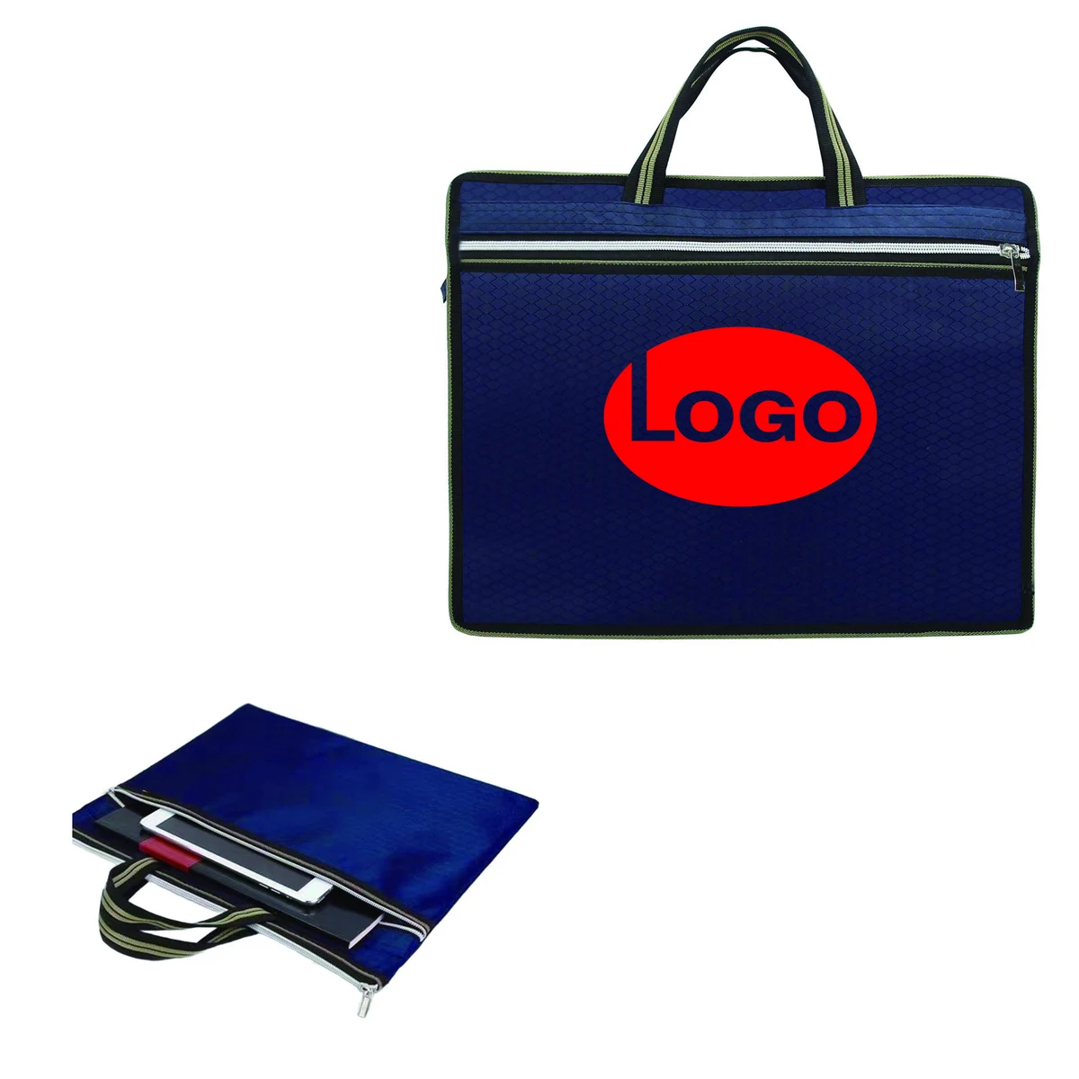 MOQ 50 PCS Oxford Zipper Business Document Bag 1