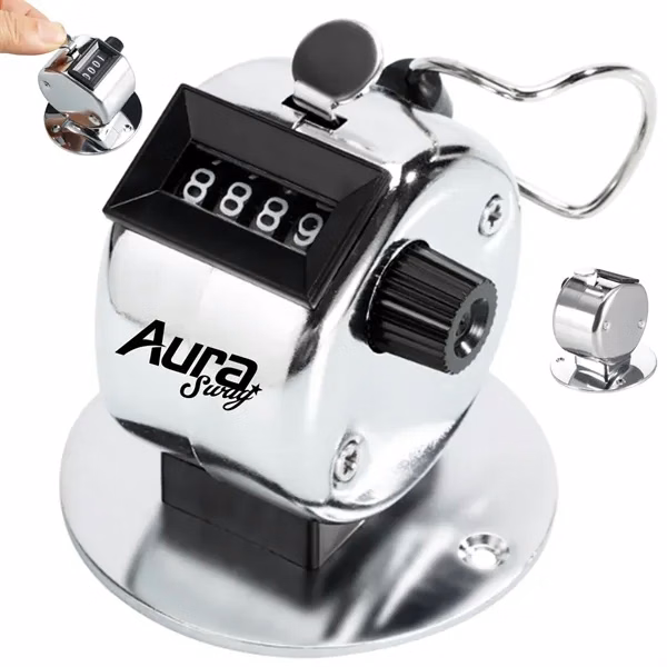 Custom Chrome Metal Mechanical Tally Counter — Inventory, Events & Sampling Tracking