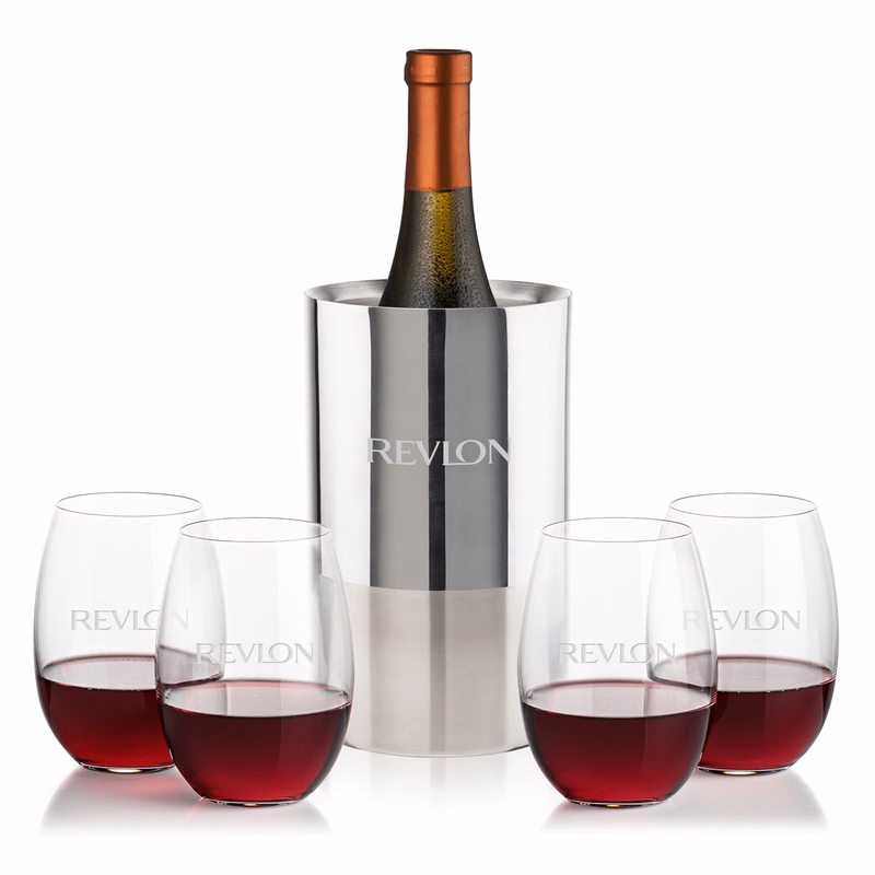 Catania Wine Cooler & Carlita Stemless Wine Set