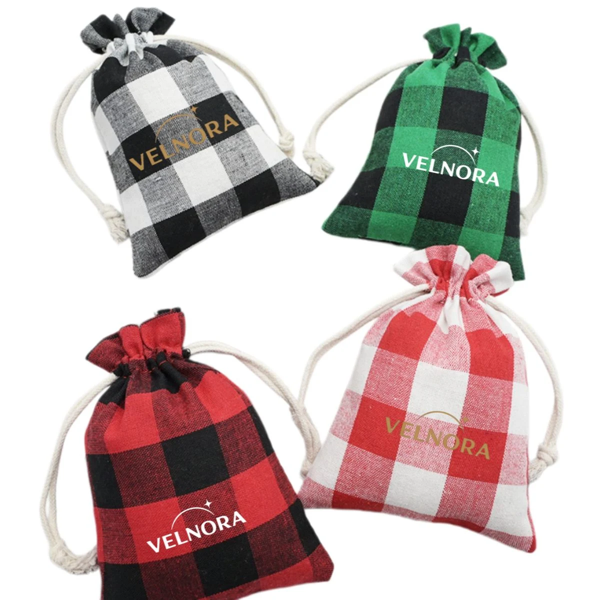 Christmas Drawstrings Burlap Goody Gift Bags 1