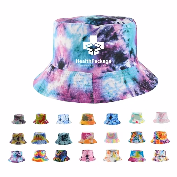 Custom Breathable Polyester Tie Dye Reversible Bucket Hat — Outdoor Fashion Brand Cap