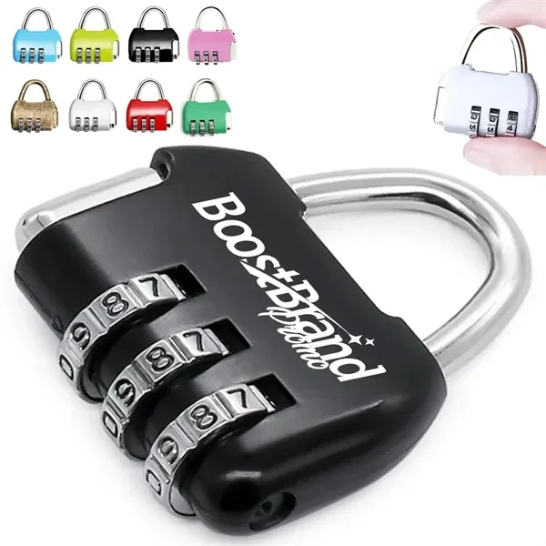 Custom Compact Combination Travel Lock — Luggage Security Padlock 1.42 Inch Giveaway 1