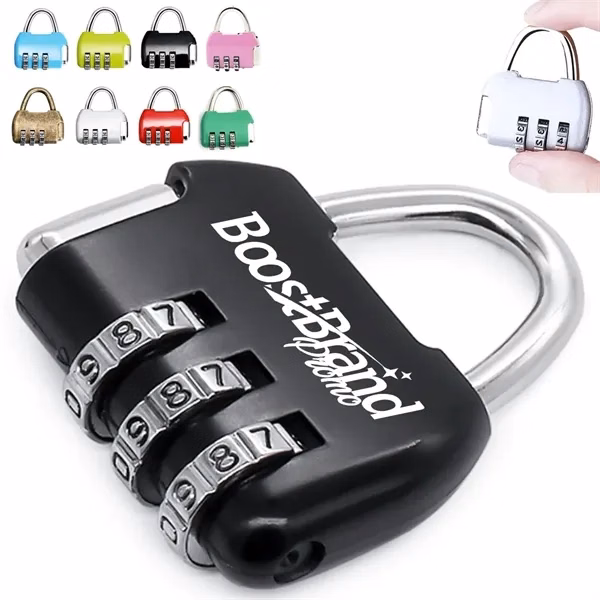 Custom Compact Combination Travel Lock — Luggage Security Padlock 1.42 Inch Giveaway