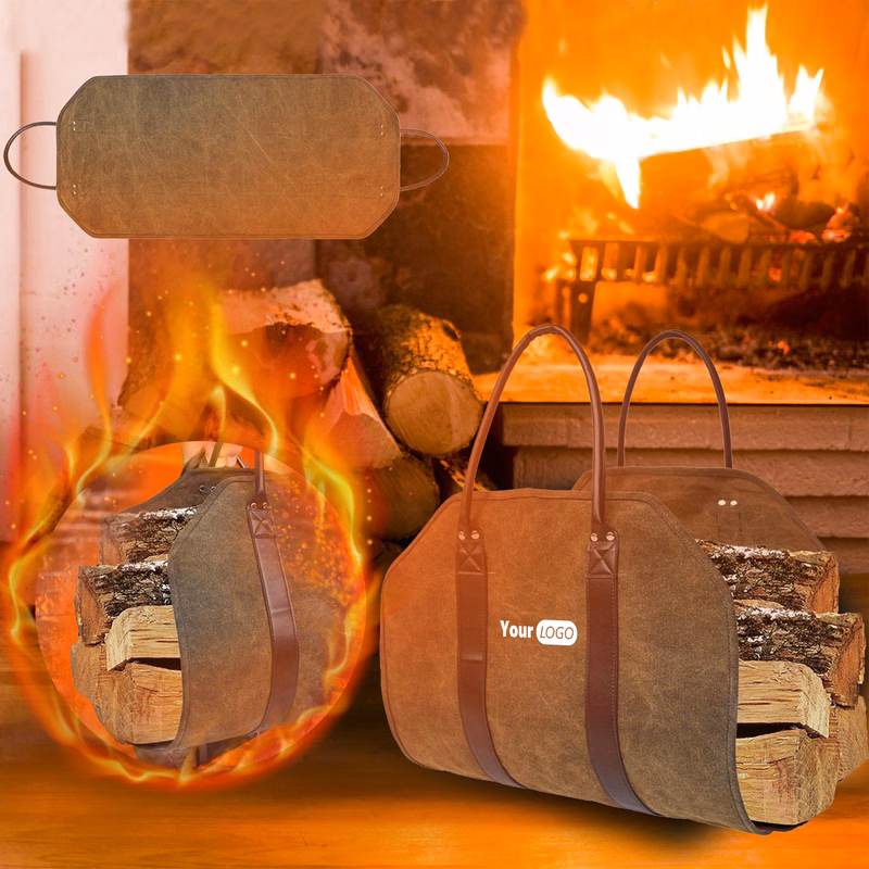 Canvas Heavy-Duty Waxed Canvas Log Tote For Indoor And Outdoor Use