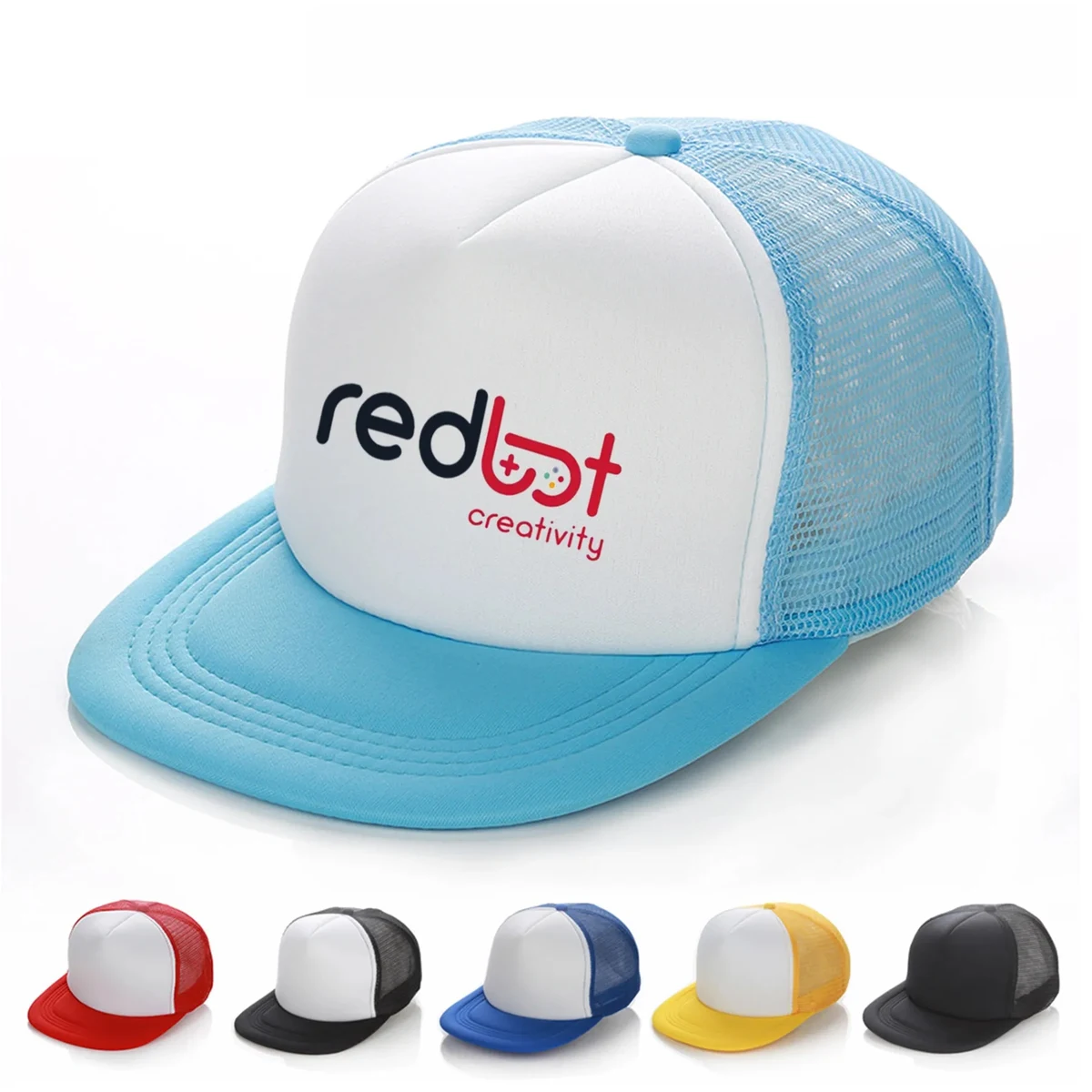 Flat Bill Mesh Back Trucker Cap 1