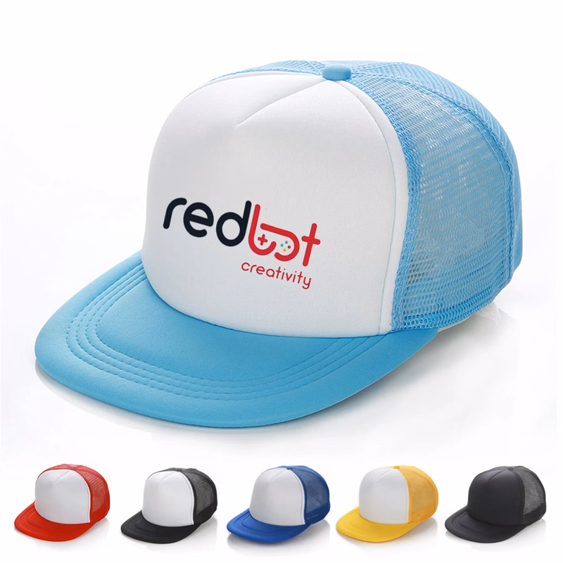 Flat Bill Mesh Back Trucker Cap