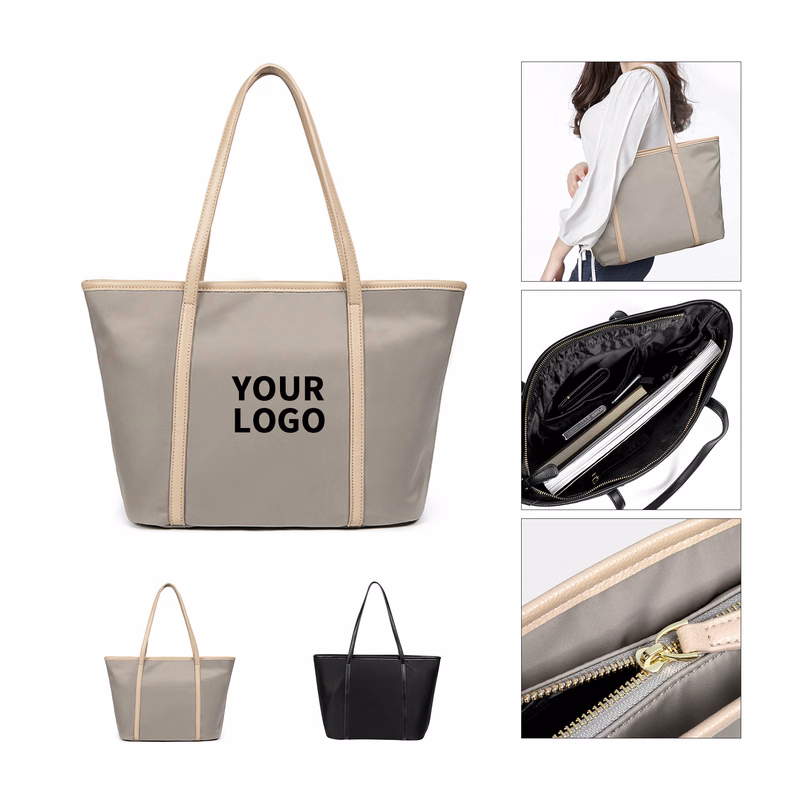 Canvas Shoulder Zip Tote 15" x 10.6" x 4.7"