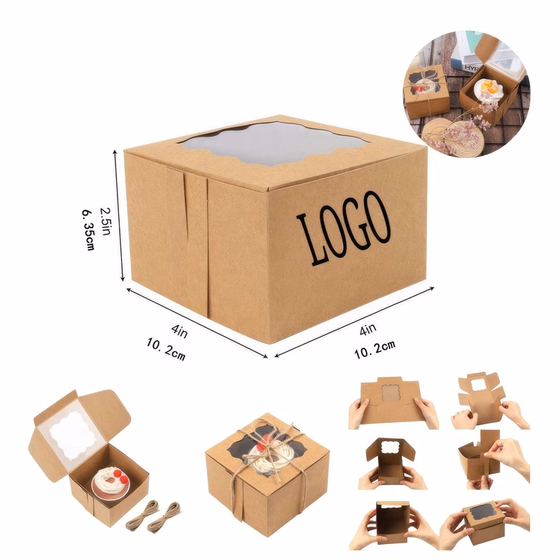 Wave Window Macaron Cake Packaging Carton