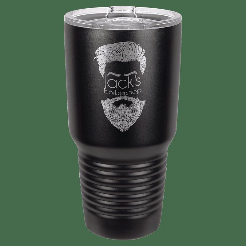 30 oz. Black w/o Ring Laser Engraved Polar Camel Tumblers w/Slider Lid