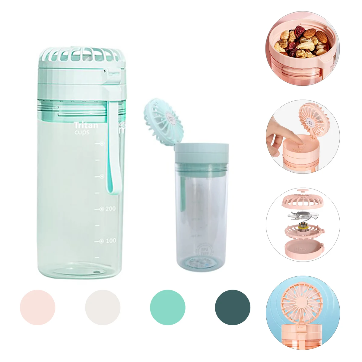 460ML Portable Water Bottle With Fan 1