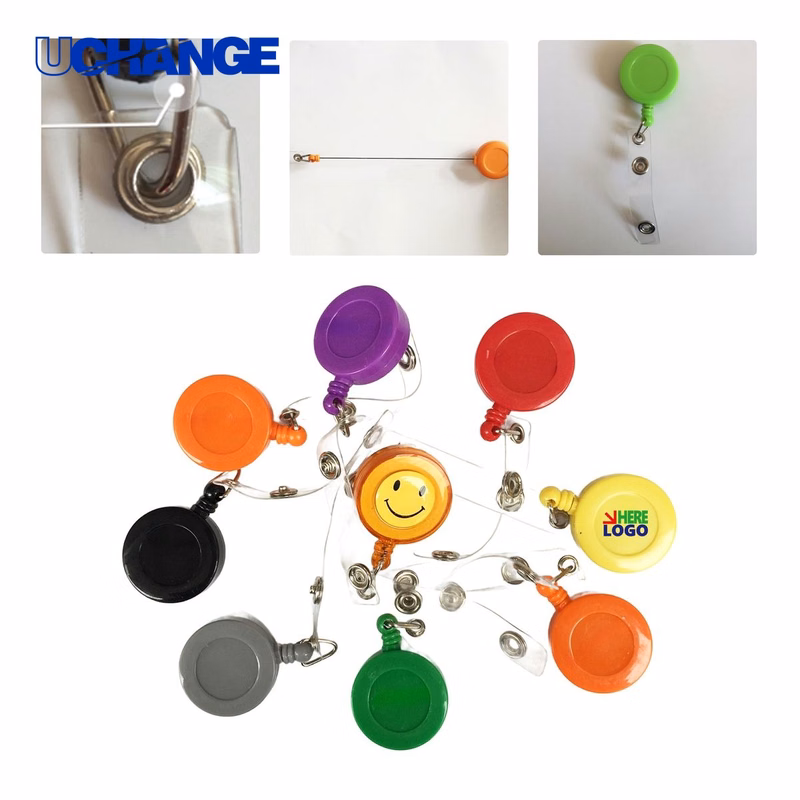 Round Retractable Badge Reel ID Holder