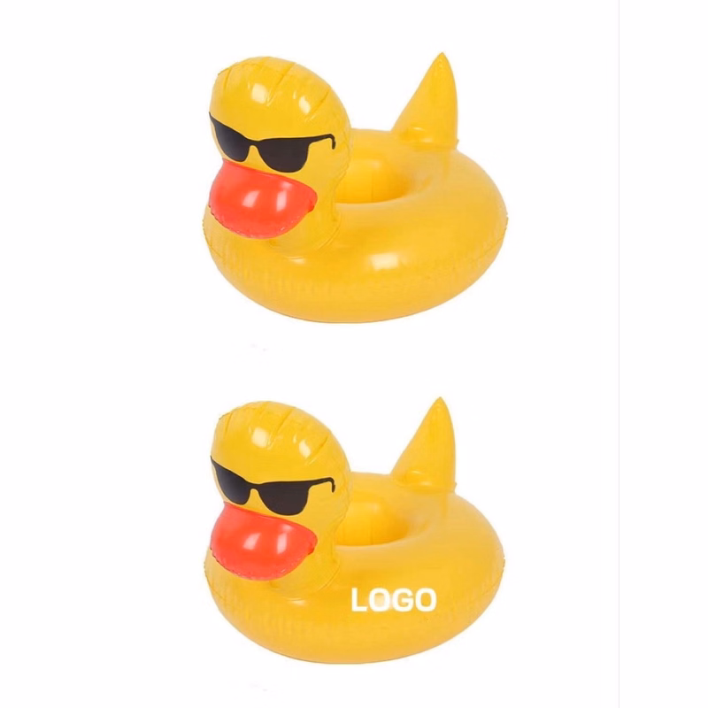 PVC Inflatable Floating Yellow Duck Cup Holder