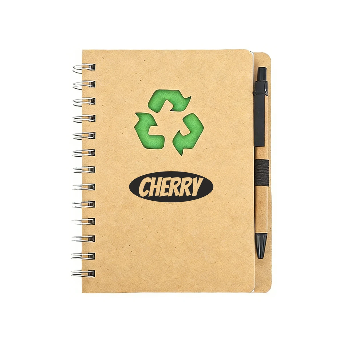A5 Hard Cover Kraft Paper Notebook W/ Pen 1