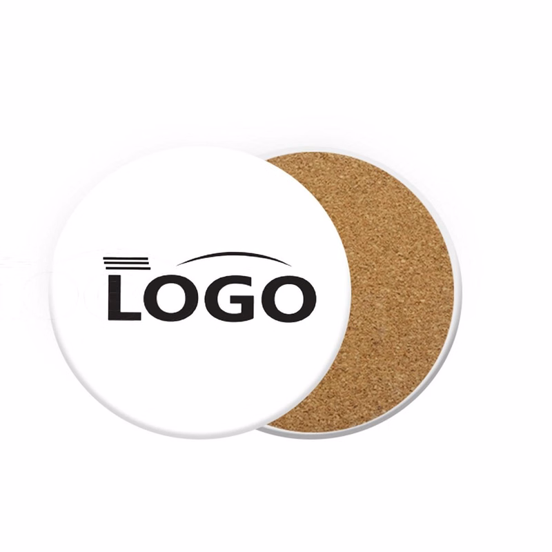 Round Ceramic Cork  Coaster
