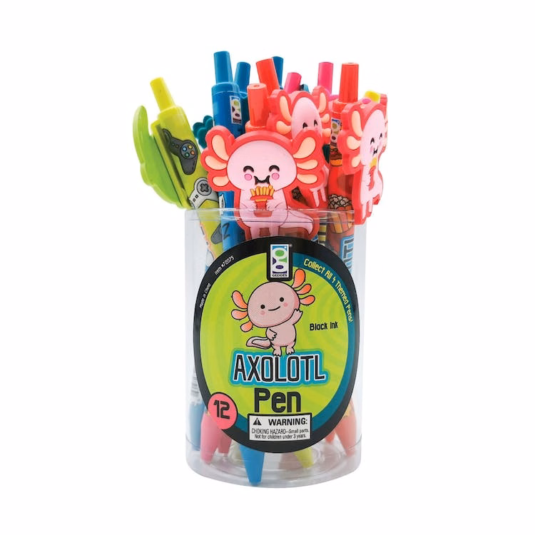 Axolotl Retractable Pens - Black Ink 4 Styles