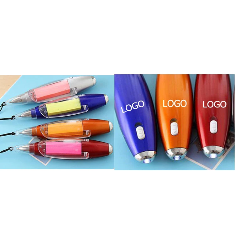 LED Ballpoint Pen W/ Sticky Note 1