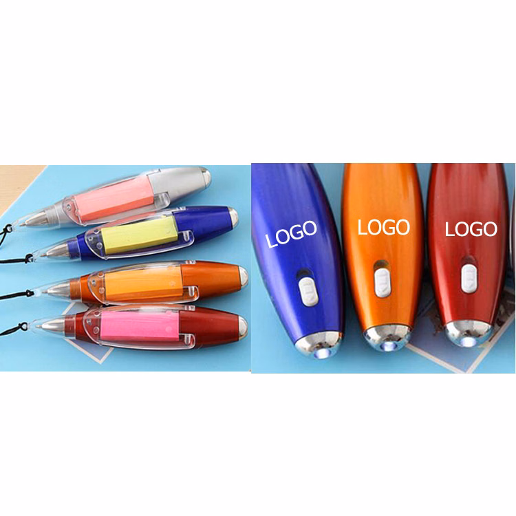 LED Ballpoint Pen W/ Sticky Note