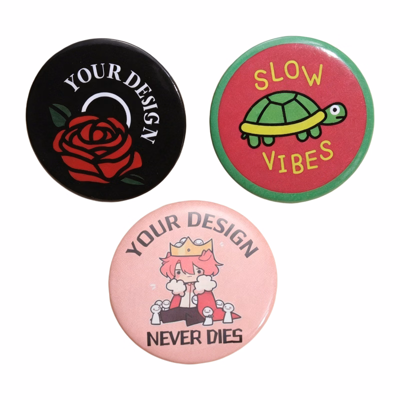 Round Metal Brooch Badge