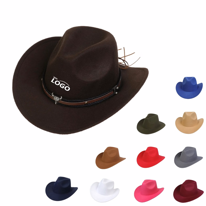 MOQ50 Western Cowboy Hat Wool Felt Jazz Retro Tide Cap