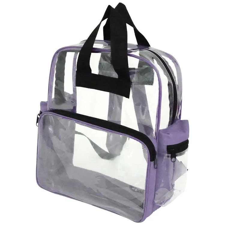 15" Clear Backpacks - Lavender Trim 1