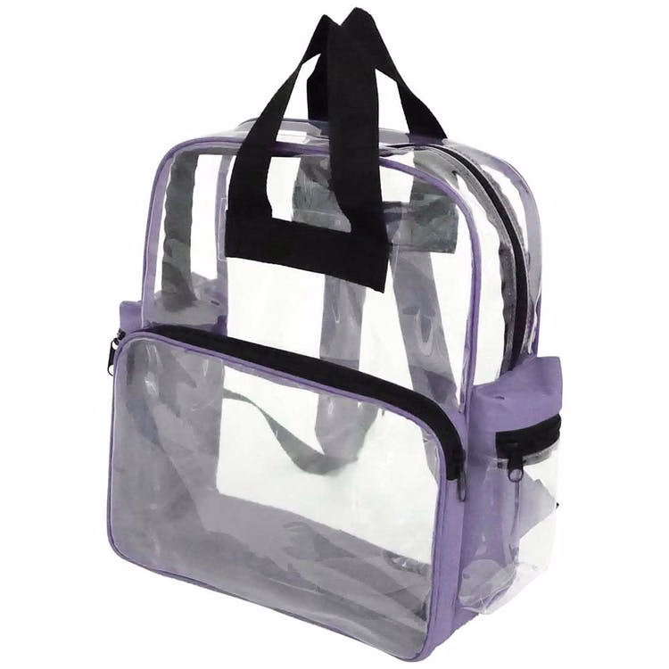 15" Clear Backpacks - Lavender Trim