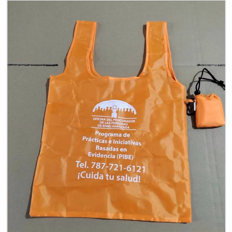 Foldable Shopping Tote Bag with Carabiner