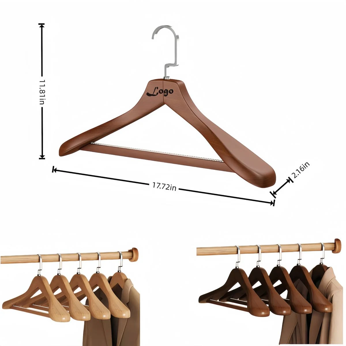 Wide Shoulder Wooden Clothes Hanger 1