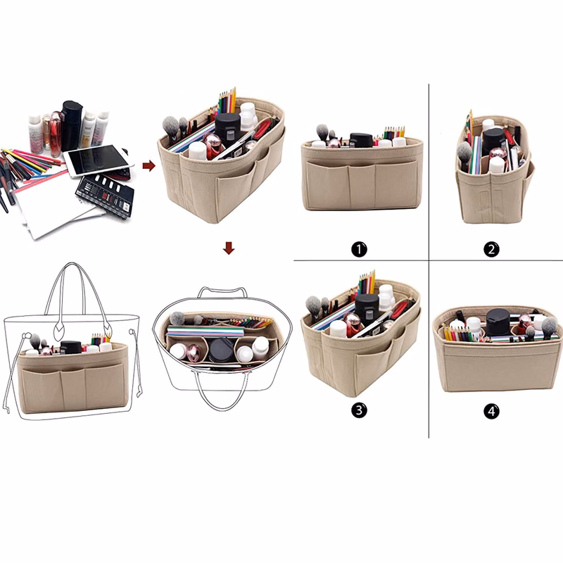 8.66 x 4.33 x 5.12 Inches Felt Fabric Purse Tote Diaper Bag