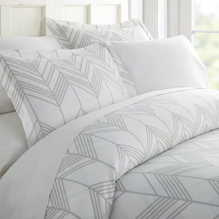 Duvet Cover Sets - Gray Chevron Twin 2 Piece 1