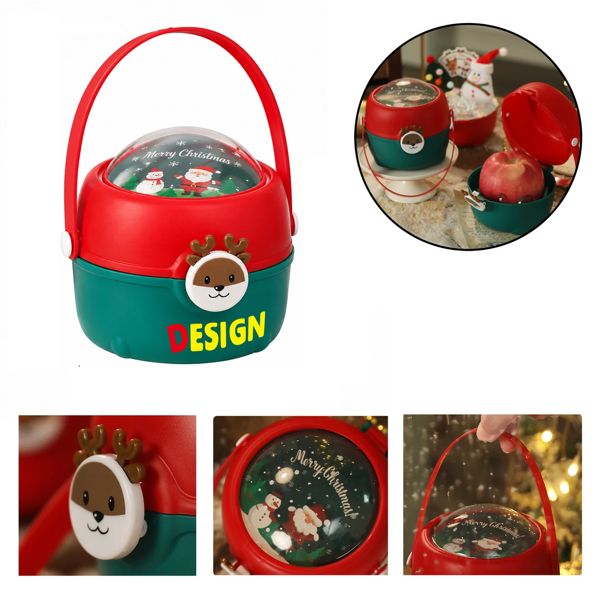 Christmas Fruit Gift Box With Reindeer Clasp 1