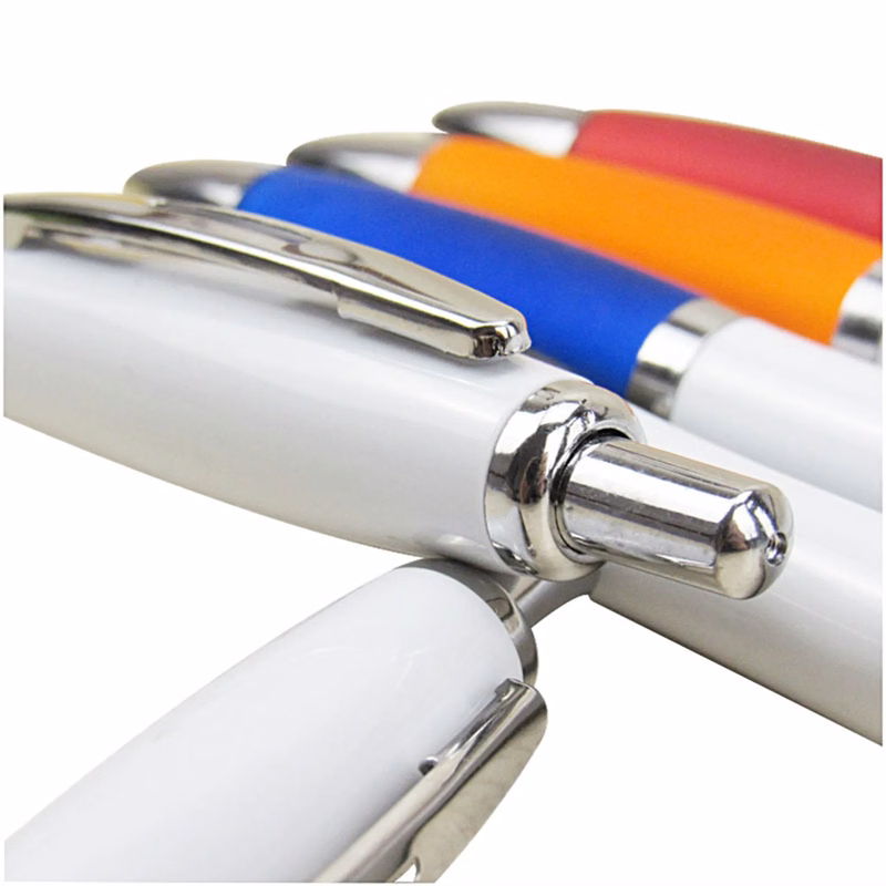 Plastic Ballpoint Pen With Rubber Grip