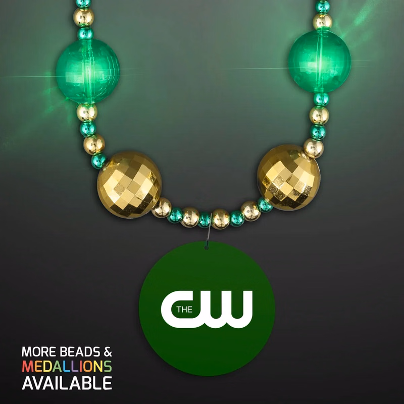 St. Patrick's Day Party Necklace with Green Medallion
