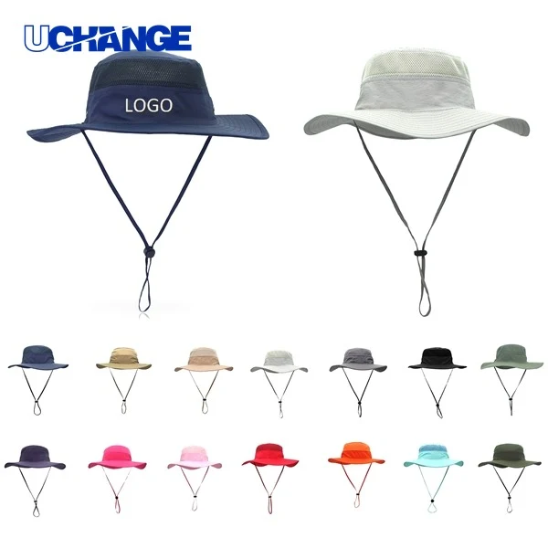Wide Brim Mesh Bucket Hat 1