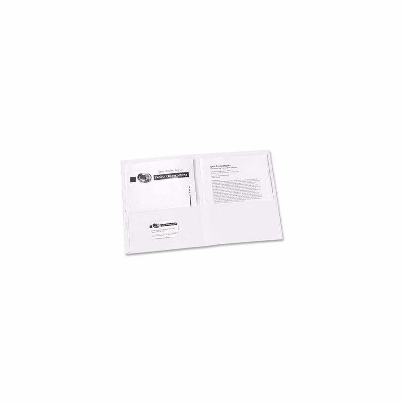 Embossed Two-Pocket Folders - White 8.5" x 11"