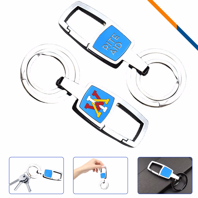Glimo Dual Ring Metal Keychain