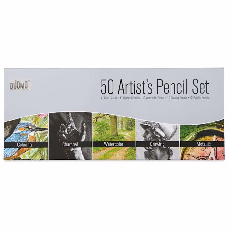 Artist's Pencil Sets - 50 Pencils 5 Mediums