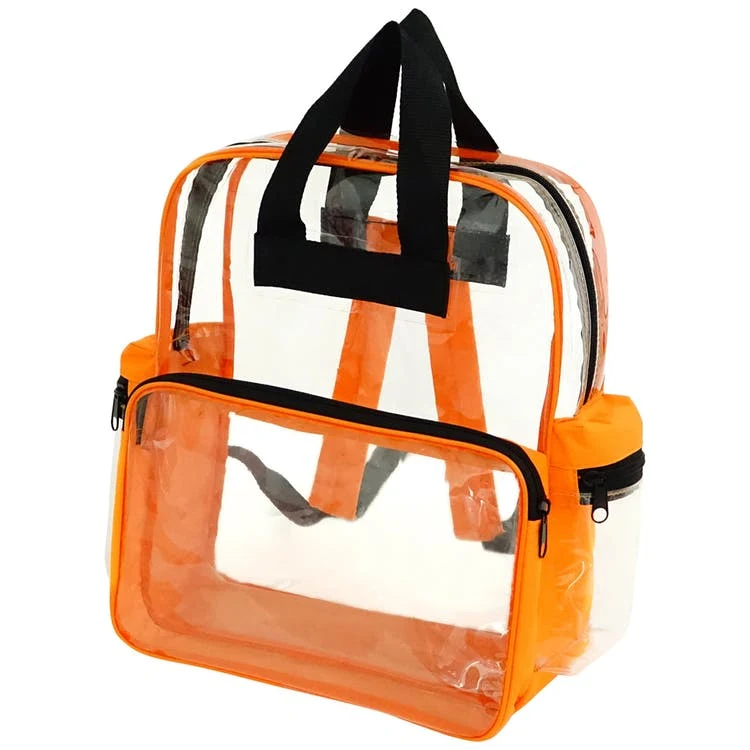 15" Clear Backpacks - Orange Trim 1