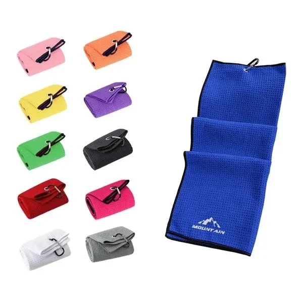 Microfiber Golf Towels With Metal Carabiner 1