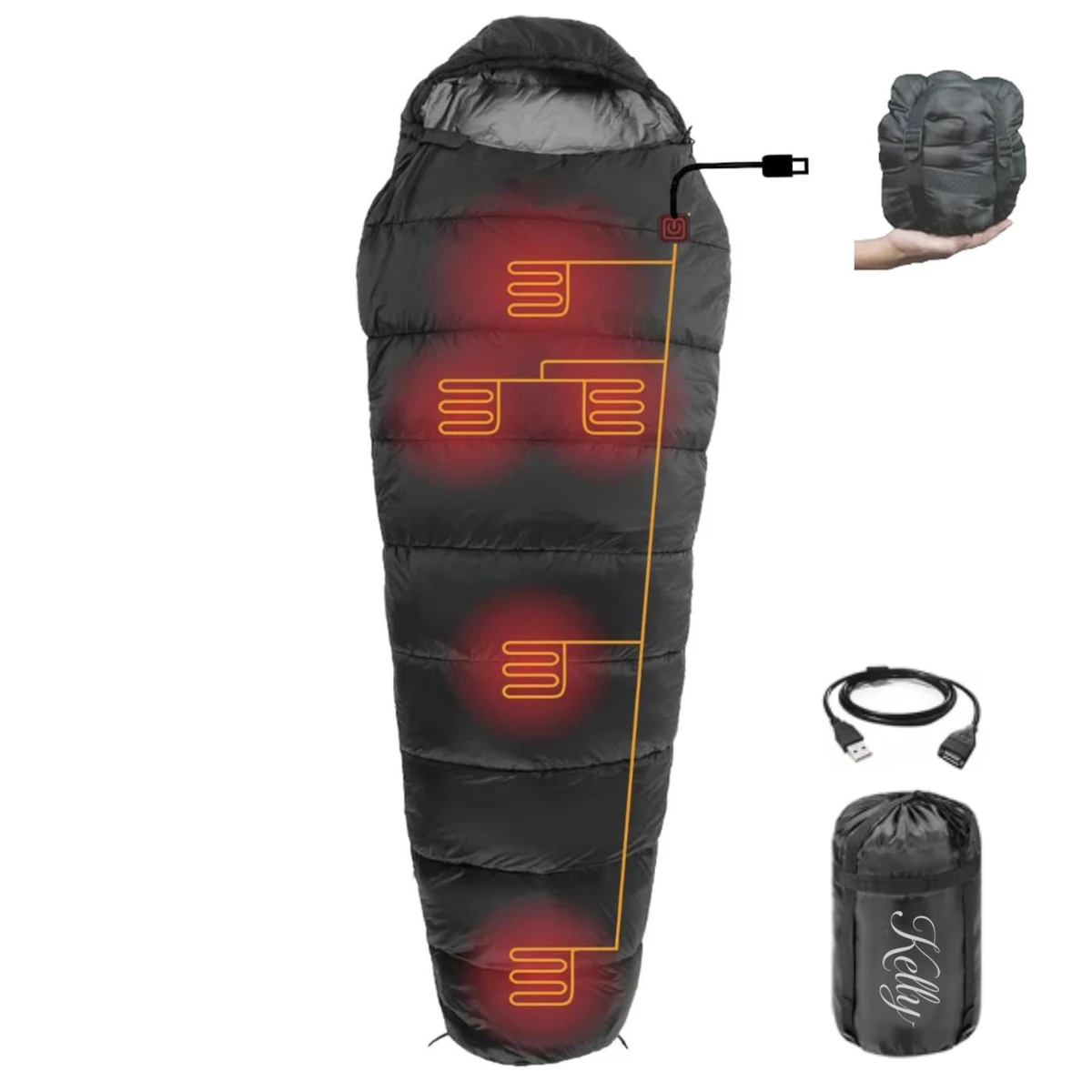 Camping Nylon Waterproof Heated Sleeping Bag 1
