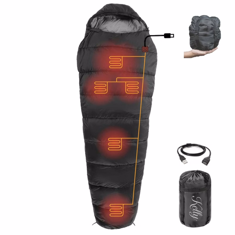 Camping Nylon Waterproof Heated Sleeping Bag