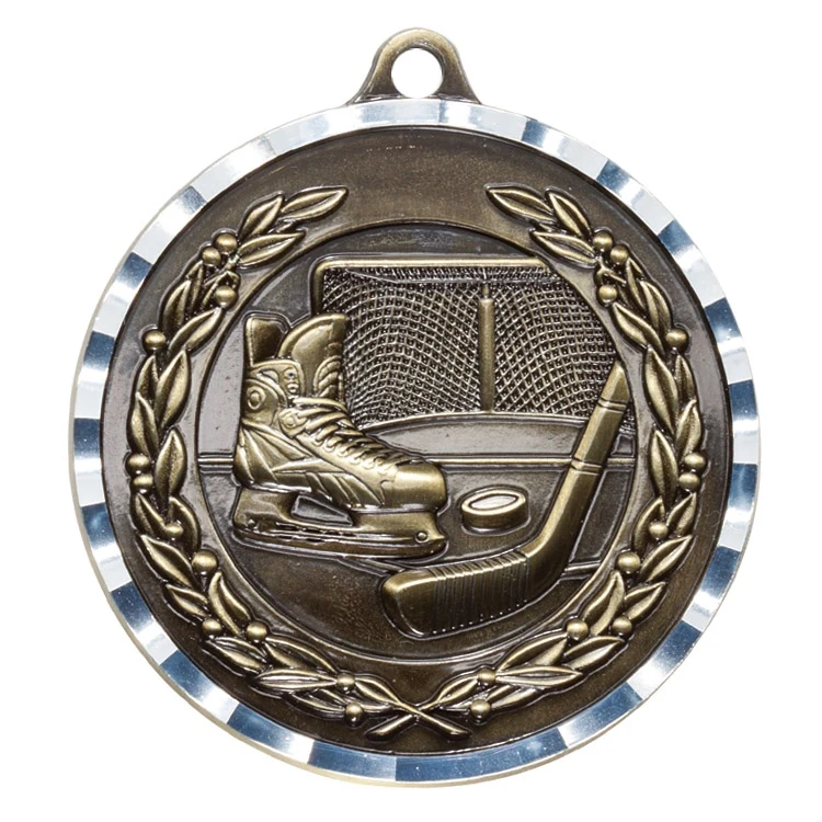 2" Hockey Diamond Cut Medal 1