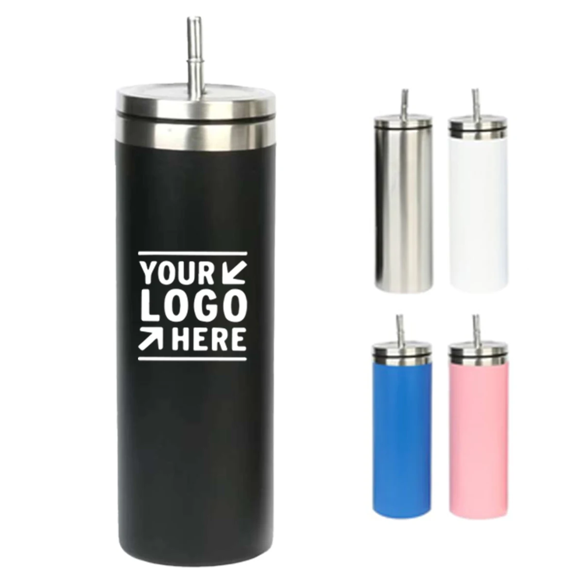 20 OZ Stainless Steel Bottle With Straw 1