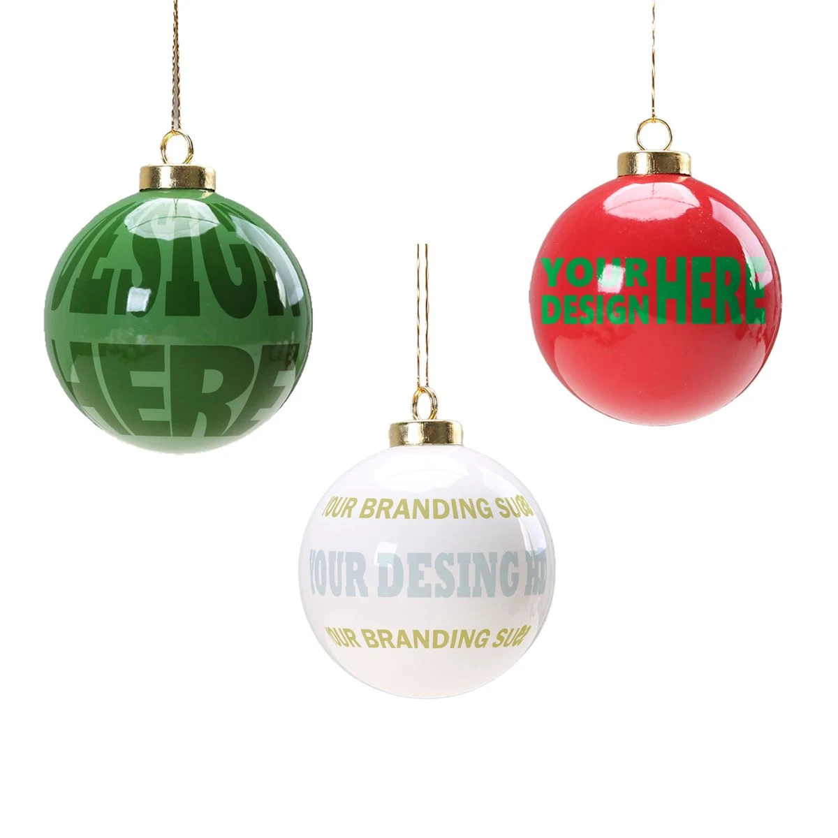 Printed Ceramic Christmas Ball Ornament 1