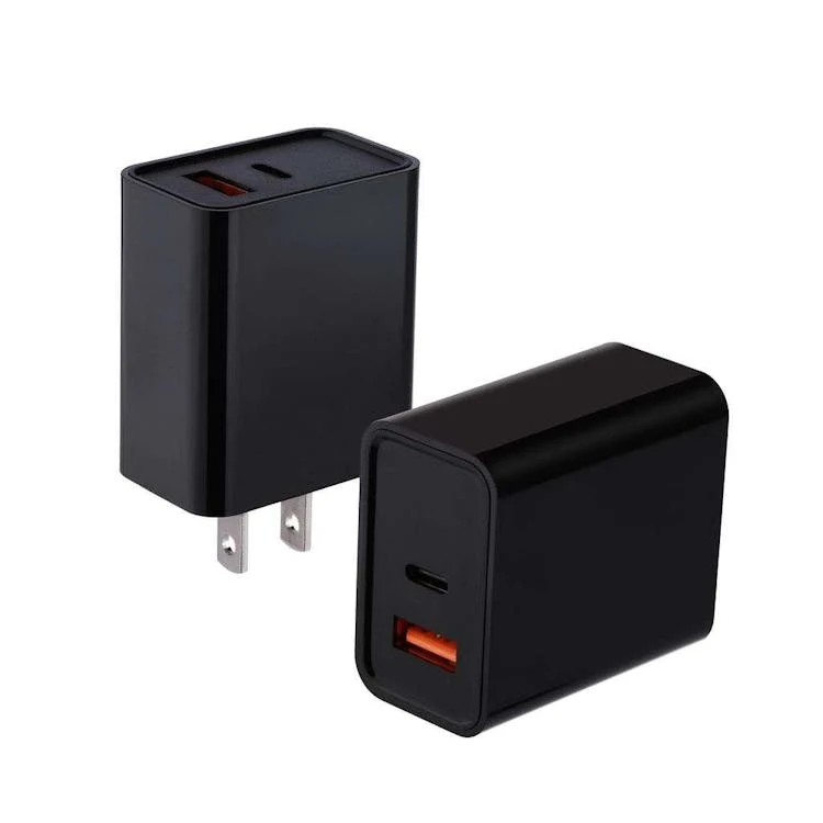 2-Port USB-C Wall Charger - Black 1